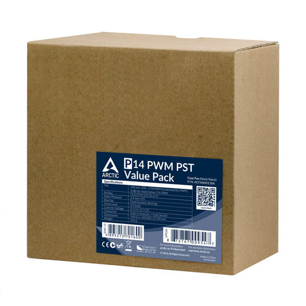 Arctic P14 PWM PST 5 Pack Cabinet Fan